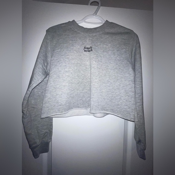 PEACE COLLECTIVE “female as fuck” Cropped Crewneck - Picture 2 of 3